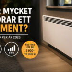 Modernt el-element som används för uppvärmning och påverkar elförbrukningen i hemmet